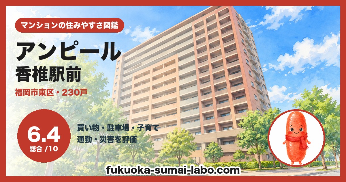 アンピール香椎駅前の住みやすさ(総合6.4)