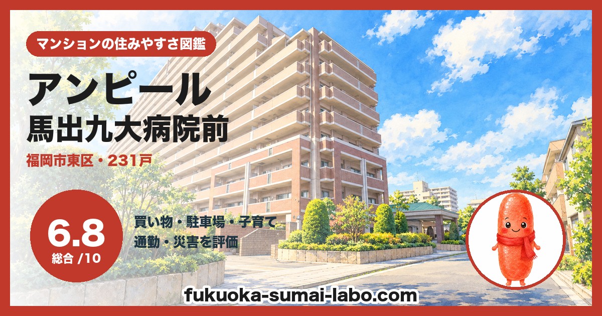 アンピール馬出九大病院前の住みやすさ(総合6.8)